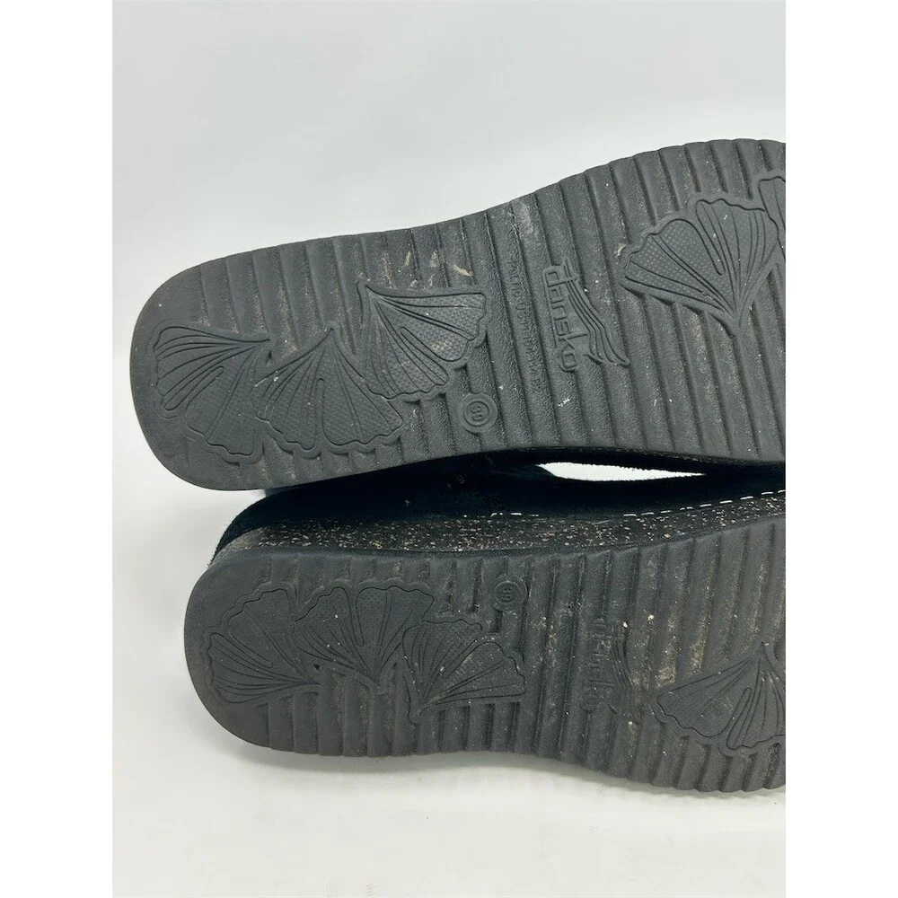 Dansko Mitzy Bootie Womens Black Ankle Side Zip Faux Fur Lined Wedge Size 39